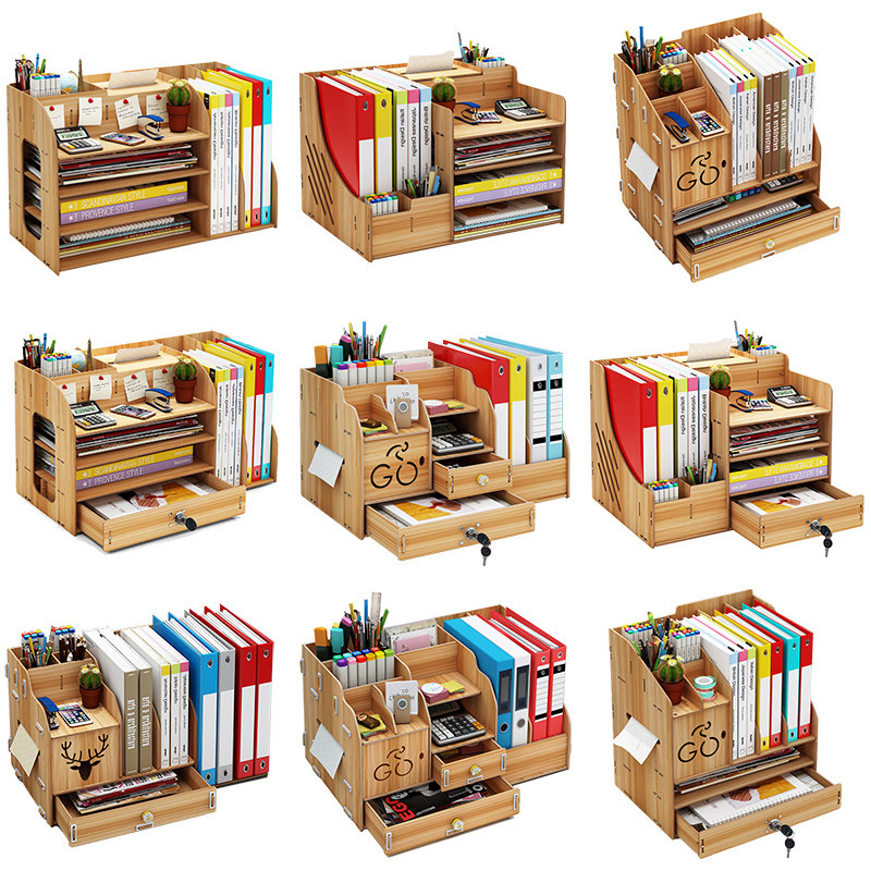 办公桌收纳神器桌面置物架文件夹收纳盒学生书桌文具资料办公用品文件