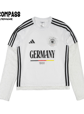 Adidas Remake jerseyfit 德国球衣穿搭蕾丝长袖T恤 女 ENCOMPASS