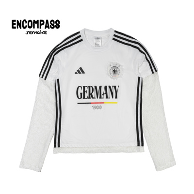 阿迪达斯球衣风蕾丝长袖T恤女