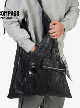 Remake 手工缝制拼接单肩包 皮革梭织 日常百搭 情侣款 ENCOMPASS