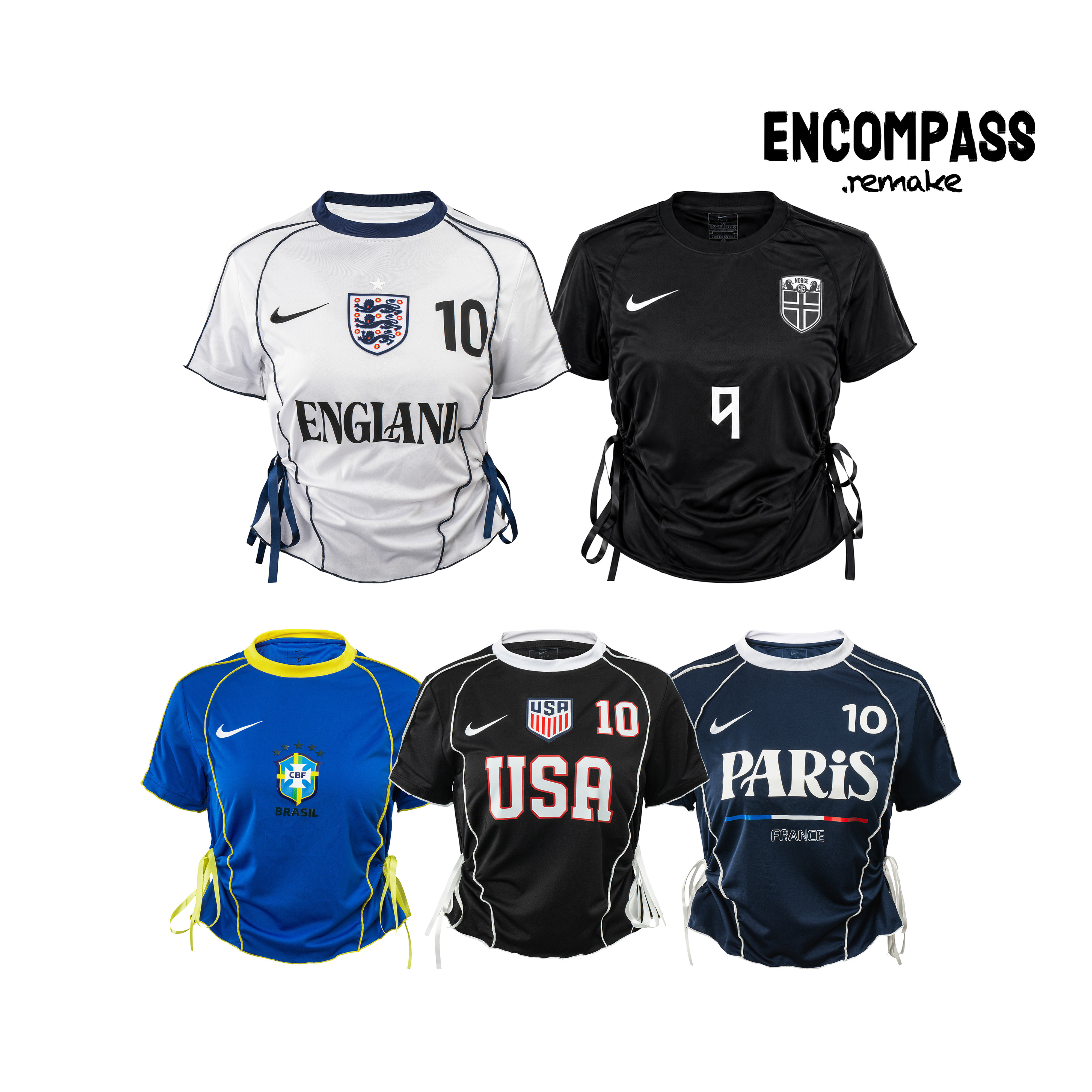 Nike/耐克 Remake 足球系列 甜酷辣妹 抽绳收腰球衣短袖ENCOMPASS