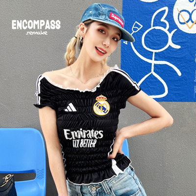 AdidasRemake Jerseyfit 球衣穿搭 皇家马德里 褶皱T恤 ENCOMPASS
