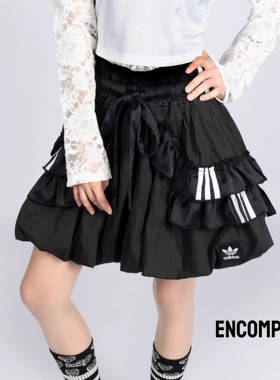 adidas Remake 芭蕾风 蓬蓬花苞褶皱 Blokecore 短裙 ENCOMPASS