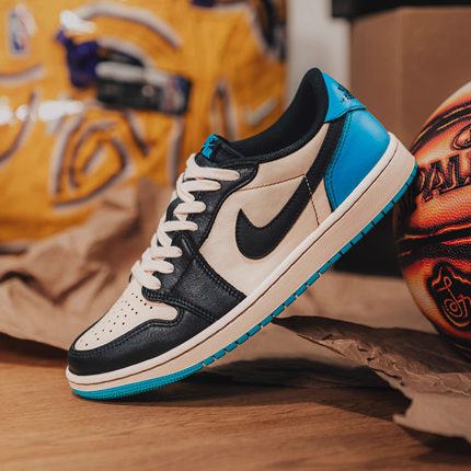 Nike AJ1 Low OG Remake 低帮 复古休闲鞋 黑蓝 咖啡染 ENCOMPASS