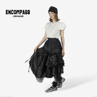 NIKE Remake Jerseyfit 宫廷风拼接褶皱花边 半身裙 ENCOMPASS