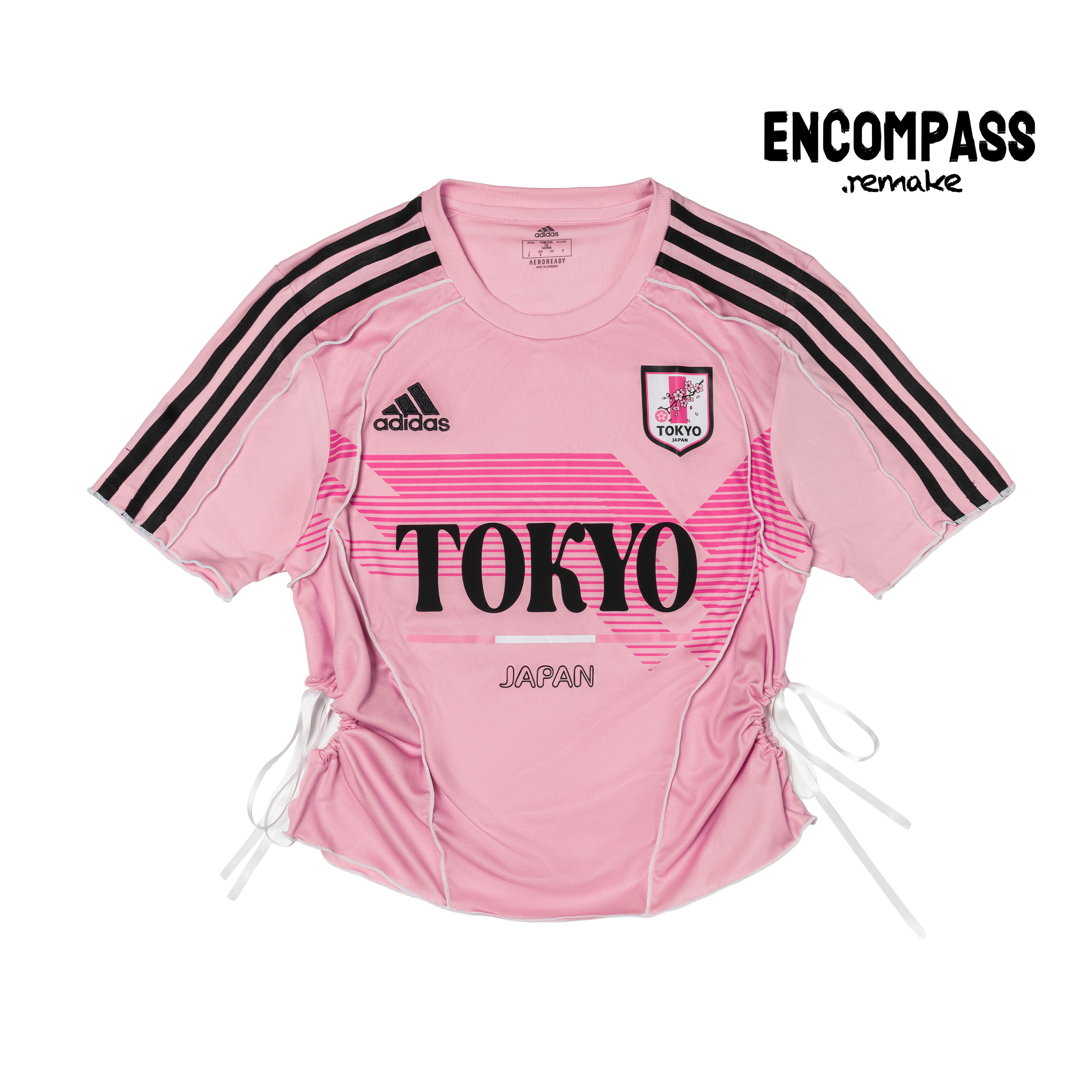 Adidas Remake Jerseyfit 少女粉 Tokyo解构设计T恤 女 ENCOMPASS