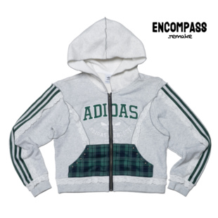 Adidas/三叶草Remake芭蕾风蕾丝Y2K甜酷连帽灰绿外套女 ENCOMPASS