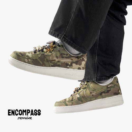 Nike AF1 Remake 迷彩花纹 合金挂饰 复古休闲鞋 ENCOMPASS