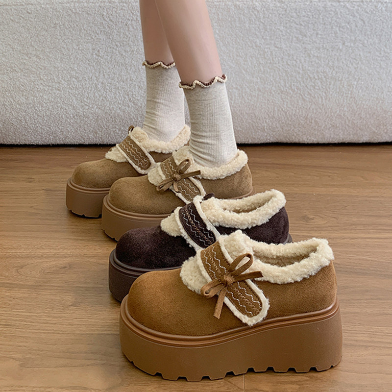 棕色加绒加厚厚底雪地棉鞋女冬2026新款外穿保暖增高毛毛勃肯鞋子,女鞋,棉鞋,淘宝优惠券,粉丝福利购,淘宝优惠卷