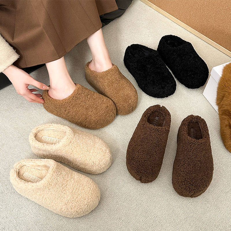 增高保暖包头毛毛拖鞋女外穿2025秋冬新款厚底加绒一脚蹬懒人棉拖,女鞋,毛毛鞋,淘宝优惠券,粉丝福利购,淘宝优惠卷