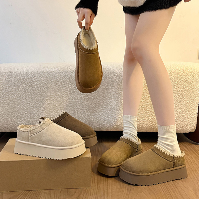 厚底增高加绒勃肯鞋包头半拖毛毛棉拖鞋女外穿2025秋冬新款雪地靴,女鞋,时尚雪地靴,淘宝优惠券,粉丝福利购,淘宝优惠卷