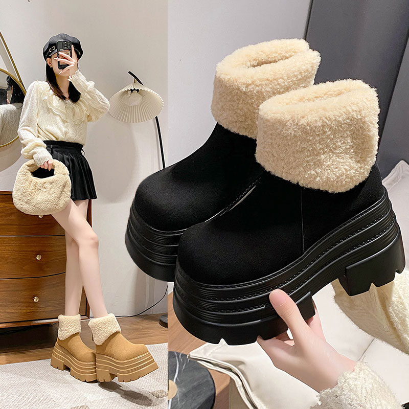 小个子增高加绒加厚保暖松糕棉鞋