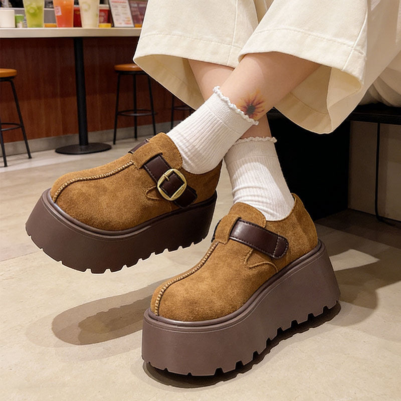 勃肯鞋女2026新款春秋厚底乐福配阔腿裤单鞋女增高小个子松糕鞋子,女鞋,深口单鞋,淘宝优惠券,粉丝福利购,淘宝优惠卷