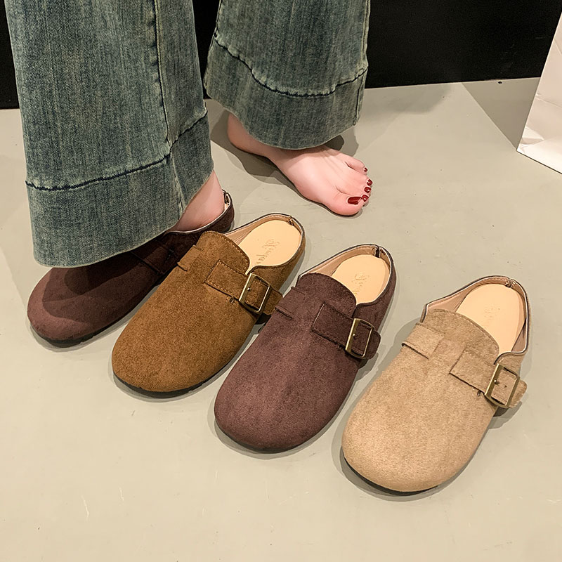 厚底勃肯女鞋包头半拖鞋女外穿