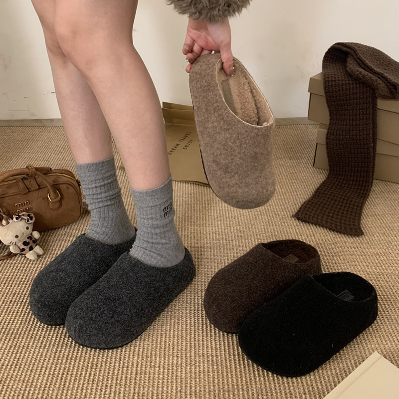 5cm复古丑萌大头面包鞋子