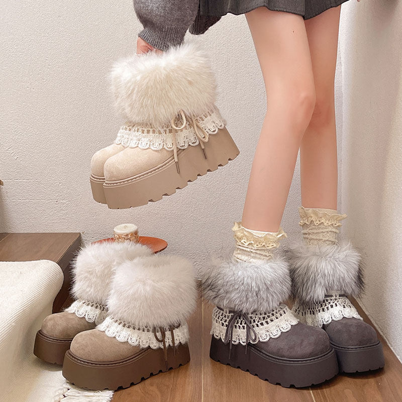 厚底小个子加绒加厚东北雪地棉鞋保暖2025新款冬季防滑雪地靴女款,女鞋,棉鞋,淘宝优惠券,粉丝福利购,淘宝优惠卷