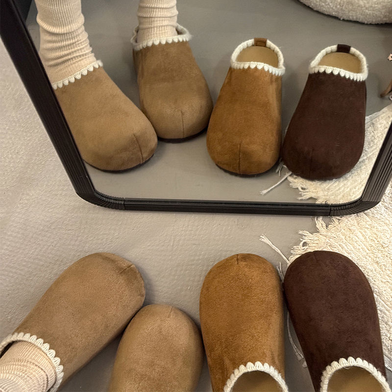 复古刺绣勃肯鞋包头半拖鞋女外穿