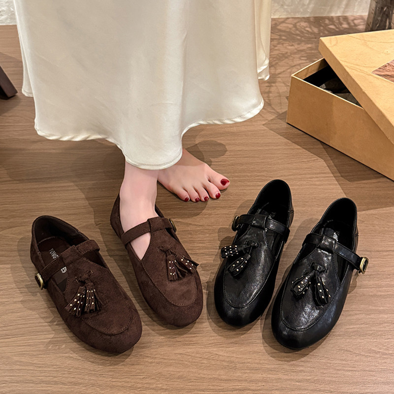 复古气质玛丽珍鞋女2026春季新款温柔平底单鞋百搭通勤法式小皮鞋,女鞋,乐福鞋（豆豆鞋）,淘宝优惠券,粉丝福利购,淘宝优惠卷