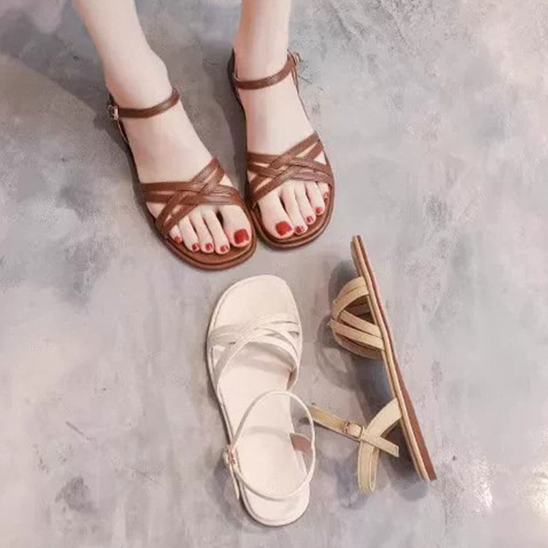 舒适软底百搭不累脚平底女鞋2026夏季气质罗马配裙子凉鞋女轻便