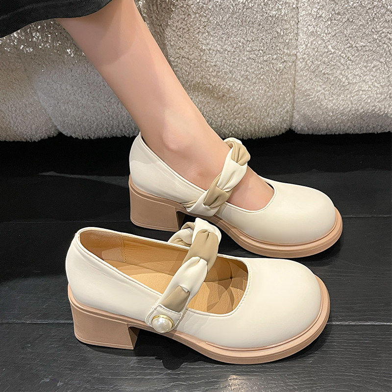 玛丽珍女鞋子2025新款春夏粗跟高跟鞋配裙子小皮鞋仙女温柔风单鞋,女鞋,玛丽珍鞋,淘宝优惠券,粉丝福利购,淘宝优惠卷