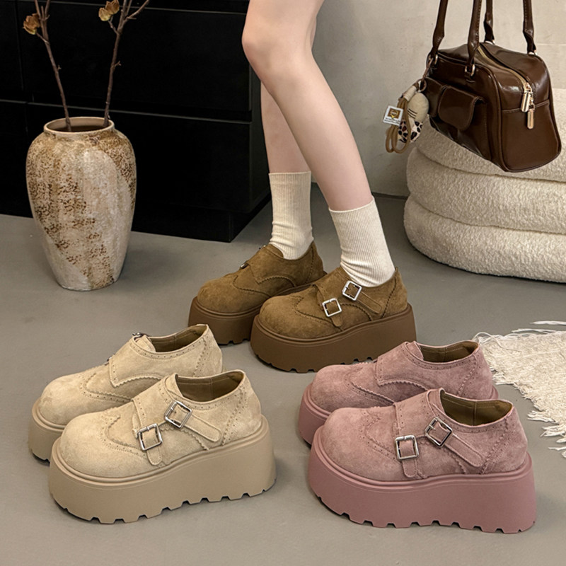 复古厚底勃肯鞋女2026新款简约百搭不规则扣带增高小个子休闲单鞋,女鞋,勃肯鞋/软木鞋,淘宝优惠券,粉丝福利购,淘宝优惠卷
