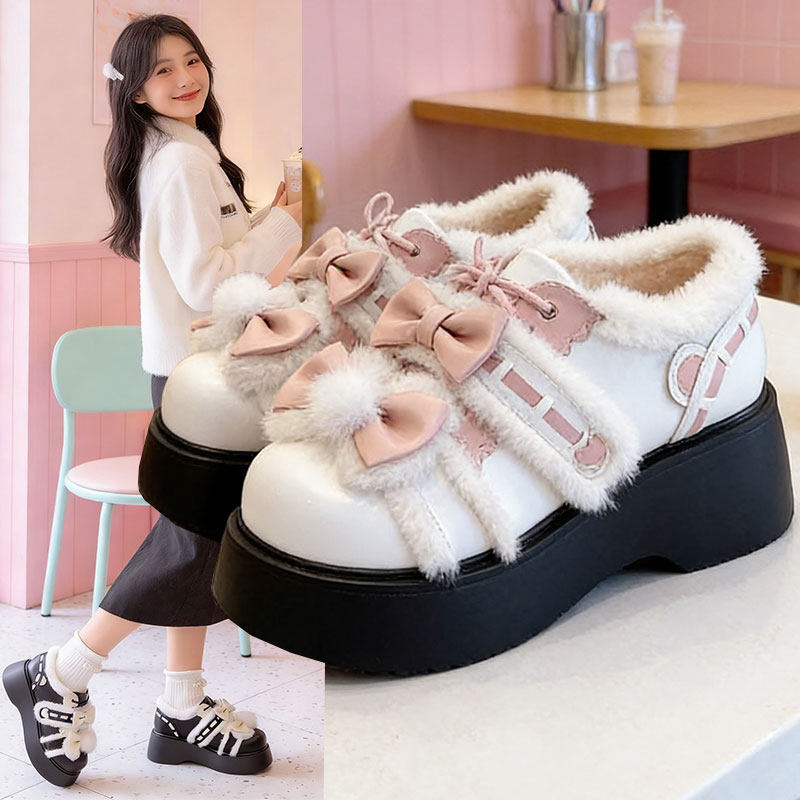 可爱软妹甜美lolita棉鞋子2026新款学院风增高日式jk加绒小皮鞋女,女鞋,玛丽珍鞋,淘宝优惠券,粉丝福利购,淘宝优惠卷