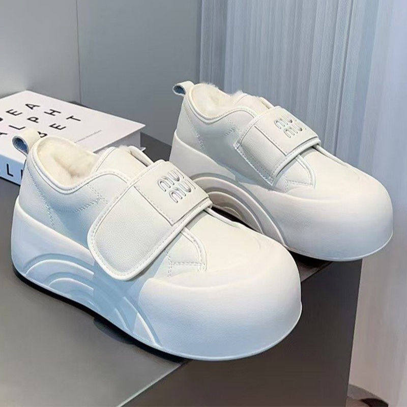 百搭魔术贴小白鞋女2025年冬季新款加绒厚底大头百搭面包鞋ins潮,女鞋,时尚休闲鞋,淘宝优惠券,粉丝福利购,淘宝优惠卷