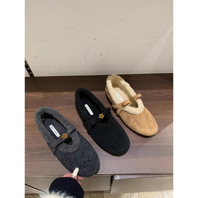 法式仙女加绒毛毛勃肯鞋女2025秋冬新款平底软底玛丽珍鞋保暖棉鞋,女鞋,棉鞋,淘宝优惠券,粉丝福利购,淘宝优惠卷