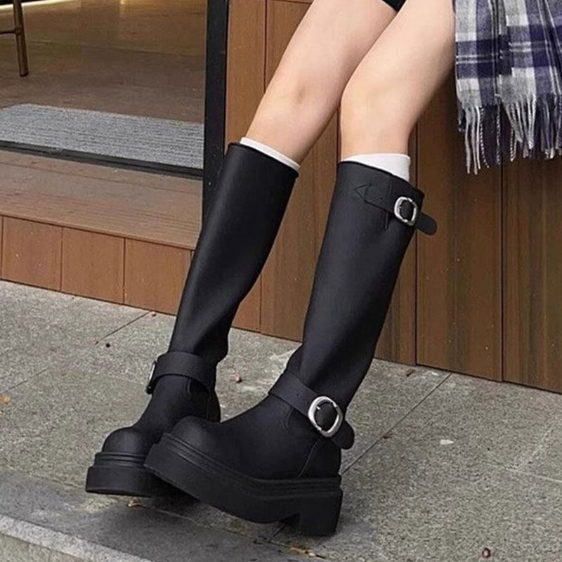 加绒靴子2026新款女士冬季高级感流行高筒骑士长靴厚底不过膝靴潮,女鞋,骑士靴,淘宝优惠券,粉丝福利购,淘宝优惠卷