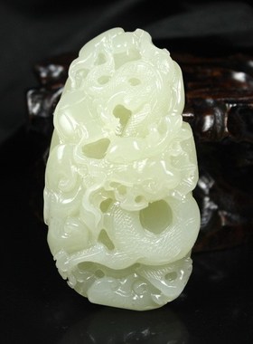 白玉白玉龙腾盛世把件