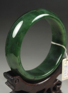 钱塘邮社   和田玉碧玉 手镯 送证 内径60mm