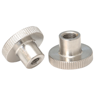 DIN466 304不锈钢高头滚花螺母手拧压花螺帽台阶大头罗母M2-M10