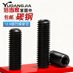 12.9级内六角凹端紧定螺丝钉机米螺钉顶丝无头螺丝M 5M6M8M10mm