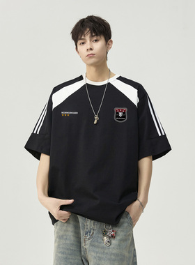 2025夏季新款拼色短袖T恤A336-THPSDX2902-P48-限价68（纯棉）