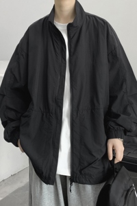 飞行员夹克男短款cleanfit外套春秋季潮牌美式高街vibe黑色棒球服图片