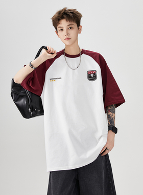 2025夏季新款拼色短袖T恤A336-THPSDX2901-P48-限价68（纯棉）