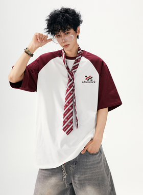 2025夏季新款拼色短袖T恤A336-THPSDX2903-P48-限价68（纯棉）