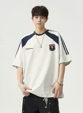 2025夏季新款拼色短袖T恤A336-THPSDX2902-P48-限价68（纯棉）