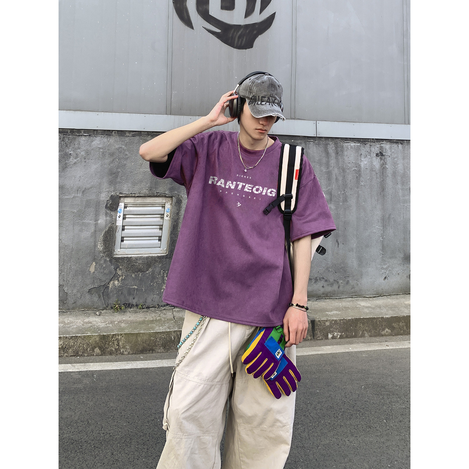 2025麂皮绒短袖T恤A336-THJPDX0188-P28-限价38（95聚酯纤维5氨纶,男装T恤,电商A336