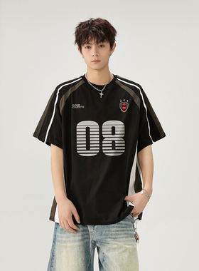 2025夏季新款拼色短袖T恤A336-THPSDX0027-P48-限价68（纯棉）