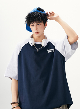 2025夏季新款拼色短袖T恤A336-THPSDX0025-P48-限价68（纯棉）