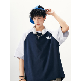 T恤A336 THPSDX0025 P48 2025夏季 纯棉 拼色短袖 限价68 新款