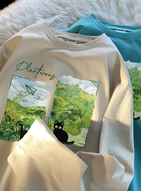 2025秋季新款印花长袖T恤 A336-THCT0505-P38-限价48  （纯棉）