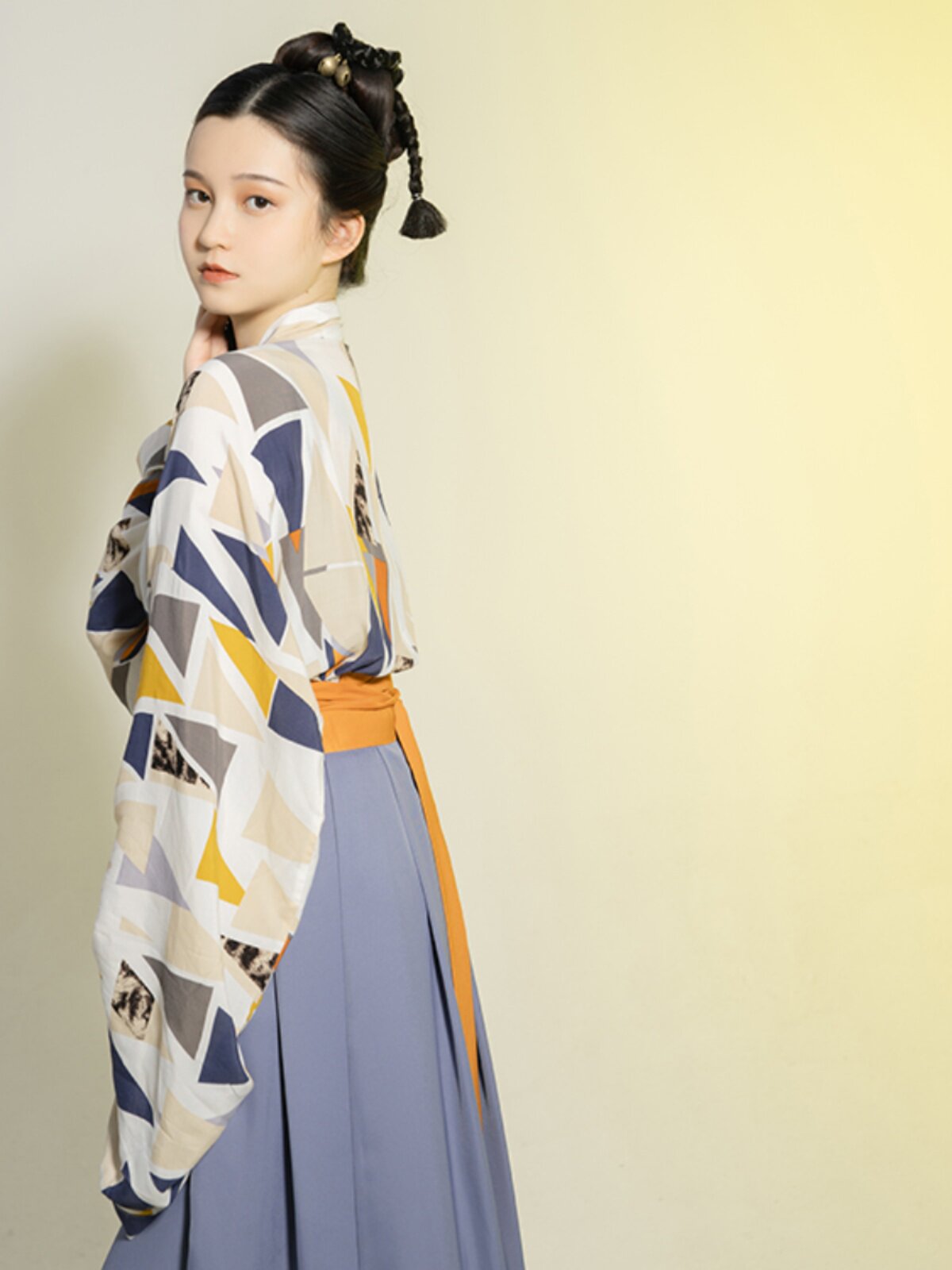 SHANGYUN LEWANYUE JIN MADE HANFU 크로스 칼라 재킷 크로스 컷 브로큰 스커트 오리지널 민족 스타일 데일리 스팟 봄 여름 남성과 여성
