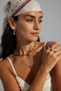 天然青金石项链女深海蓝锁骨链简约小众轻奢高级感叠戴S925银项链