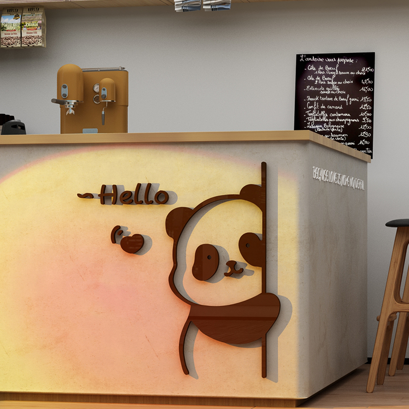 奶茶咖啡店铺墙面壁装饰画网红拍照区布置蛋糕甜品烘焙门口吸引人