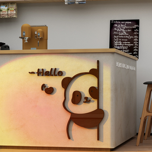 奶茶咖啡店铺墙面壁装 饰画网红拍照区布置蛋糕甜品烘焙门口吸引人