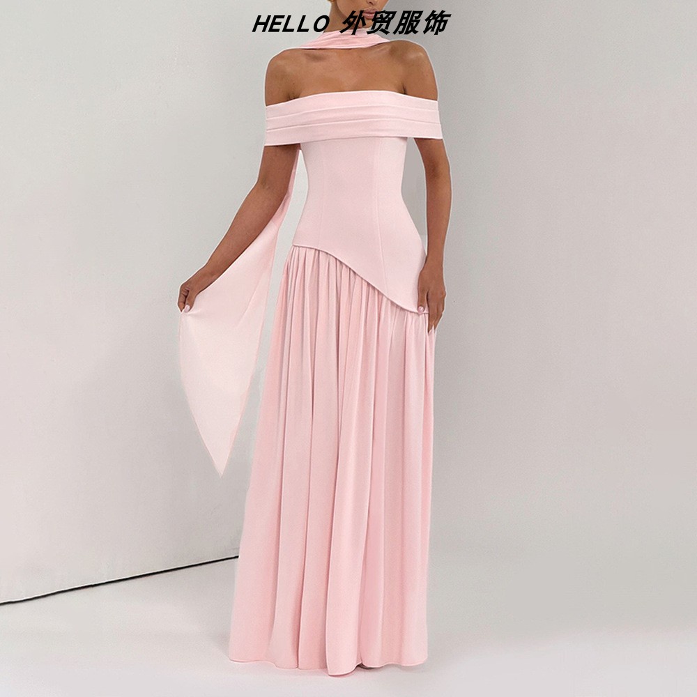 Sexy strapless long dress for young women 性感辣妹抹胸长裙
