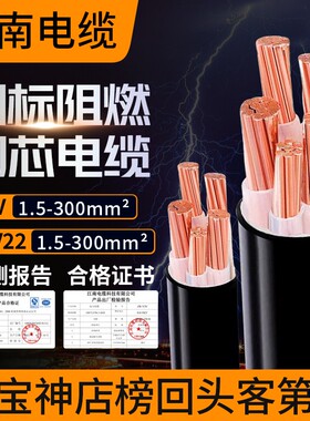 江南电缆线国标yjv22铜芯铠装4 5芯10平方三相四电力铜线户外线缆