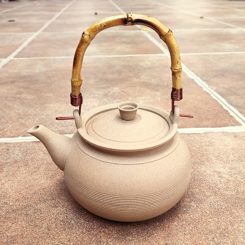 砂铫壶无釉烧水壶提梁壶侧把壶